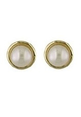 superb small 18k yellow gold cultivated pearl earrings for babies and kids